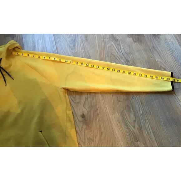 OLD NAVY- MEN YELLOW PULLOVER SWEATSHIRT -FRONT KANGAROO POCKET -SIZE MEDIUM - Picture 4 of 6